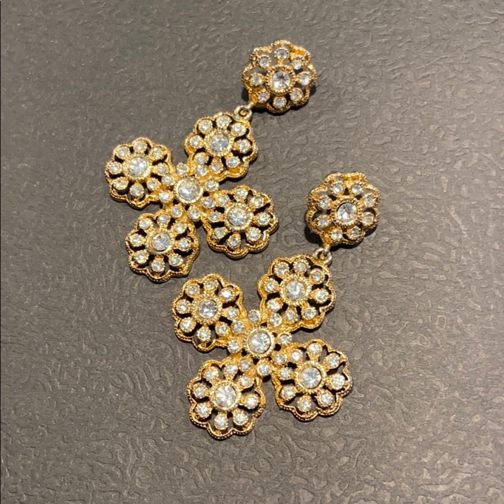 BCBG hanging cross earrings